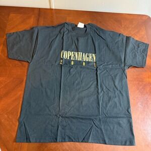Vintage 2001 Copenhagen Expo 2000 Hannover T-Shirt XL Made in Brazil Black